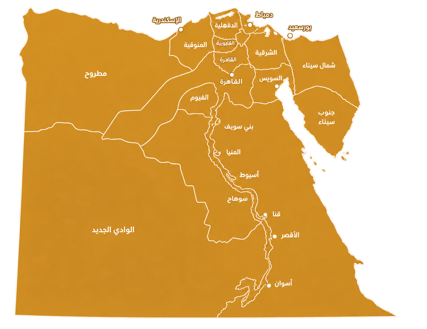 خريطة نطاق التغطية في مصر